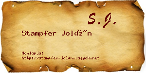 Stampfer Jolán névjegykártya